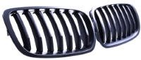 Для BMW X5 E70, X6 E71 2007-2014 Решетки радиатора, стиль рестайлинг, полностью черные с изломом ребра. Матовые
