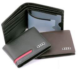 Бумажник с логотипом AUDI. Черный. Кожзам.